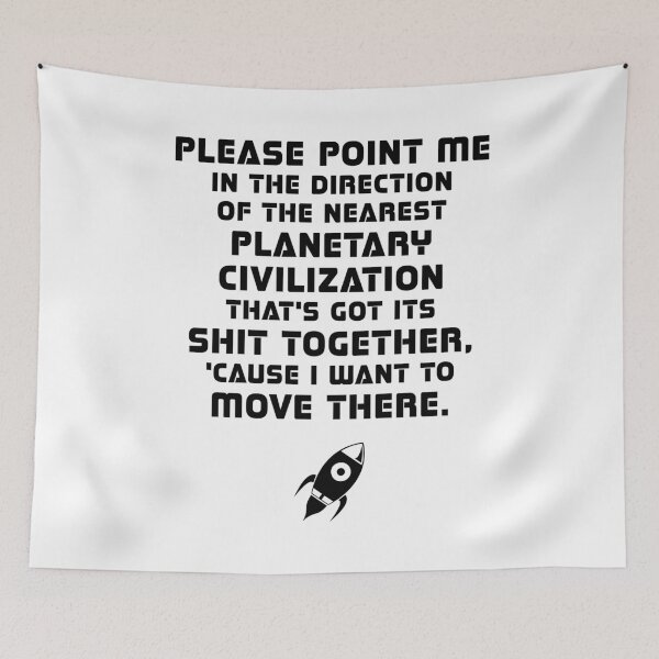 Item preview, Planetary Civilization Funny Science Fiction Design designed and sold by Cat Lady Designs.