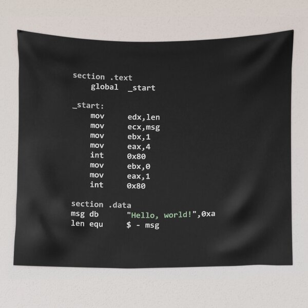 Item preview, Hello World in x86 Assembly Code designed and sold by mstfcntrk.