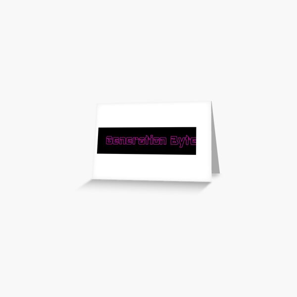 Generation Byte Purple Outline with Black Background Greeting Card