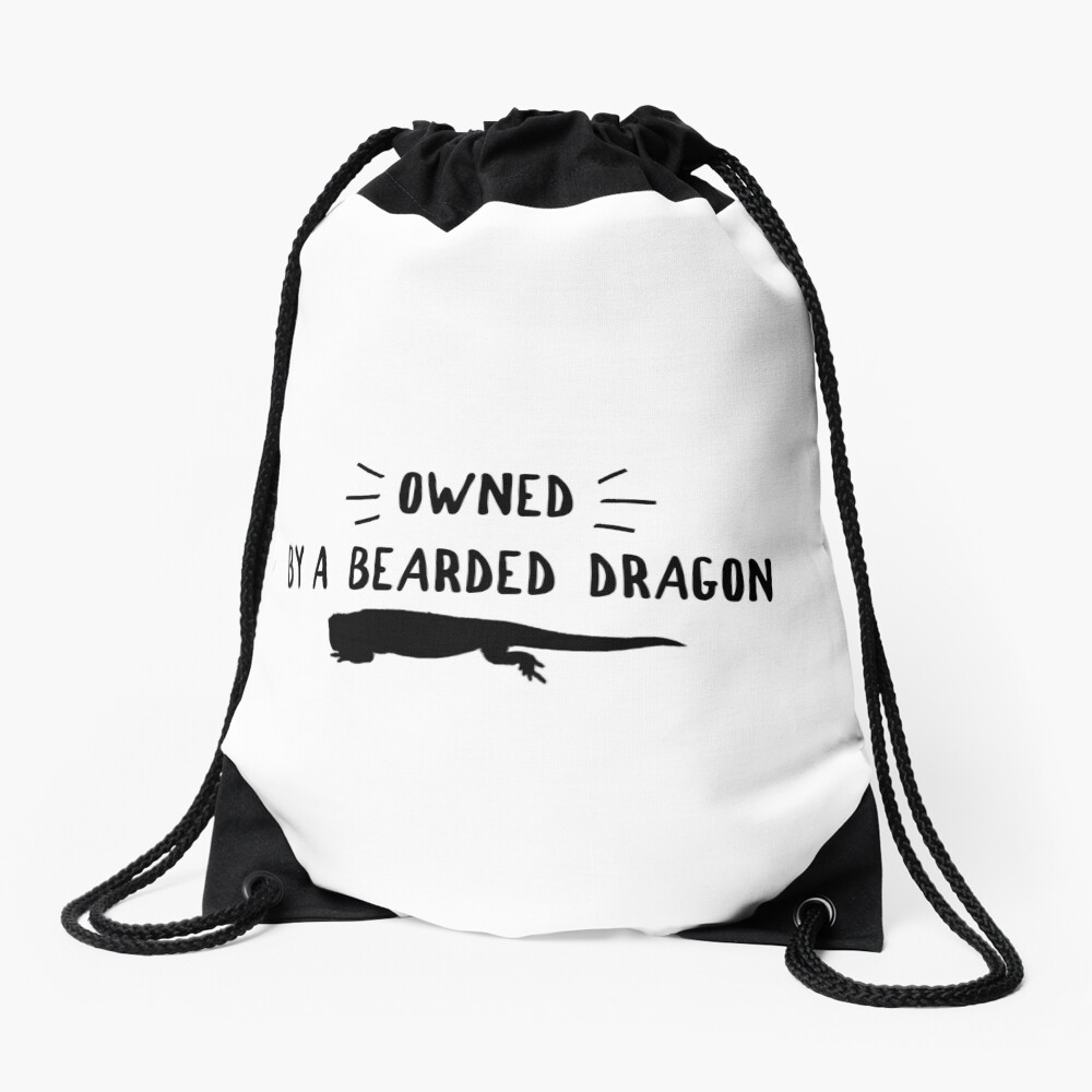 Owned By A Bearded Dragon Drawstring Bag