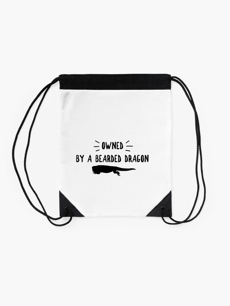 Alternate view of Owned By A Bearded Dragon Drawstring Bag