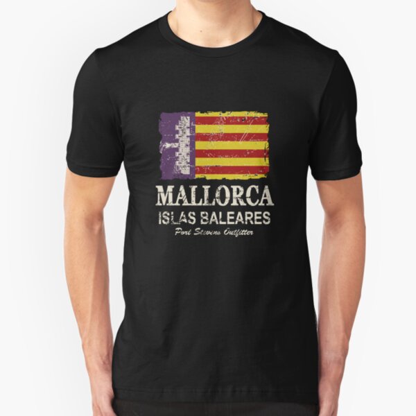 Majorca - Mallorca - Flag - Vintage Look Slim Fit T-Shirt