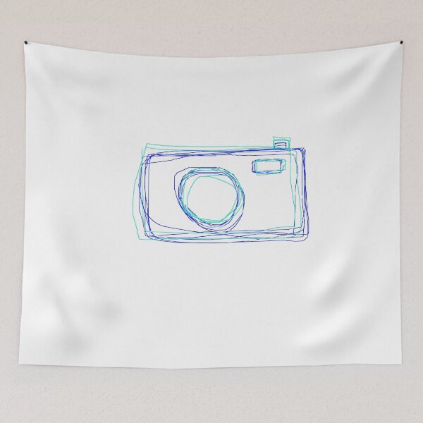Item preview, Camera doodle blue, white and green designed and sold by qlobba.