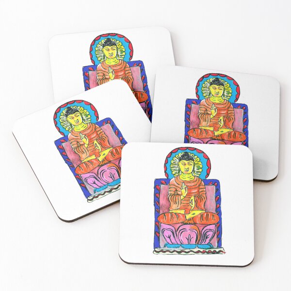 Item preview, Buddha enlightenment watercolor painting || Buddha sticker || Buddha poster  designed and sold by KARTICK DUTTA.