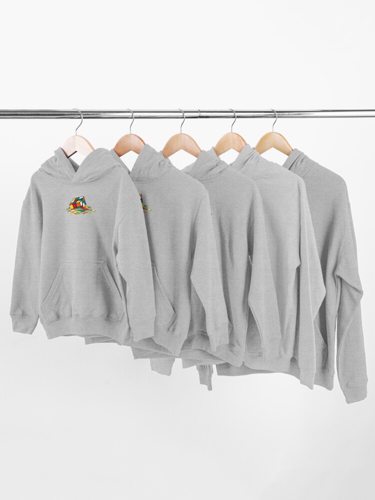 Alternate view of Rubik Cube Melted t Shirt, Original Gift Idea Kids Pullover Hoodie