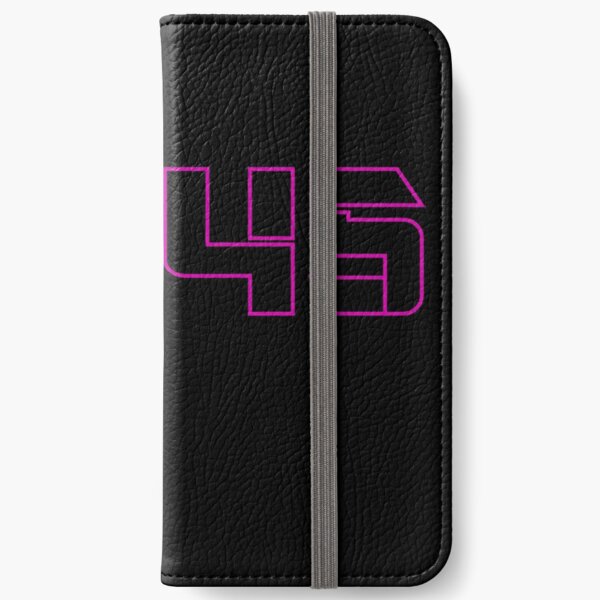 2045 Purple Outline on Black Background iPhone Wallet