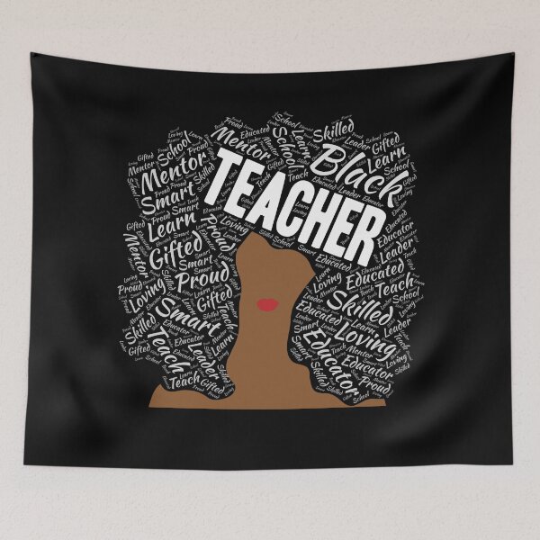 Item preview, Black African American Teacher Words in Afro designed and sold by blackartmatters.