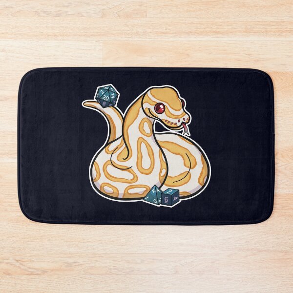 Item preview, Albino Morph Ball Royal Python with D20, D4, and D6 designed and sold by Katy Creates.