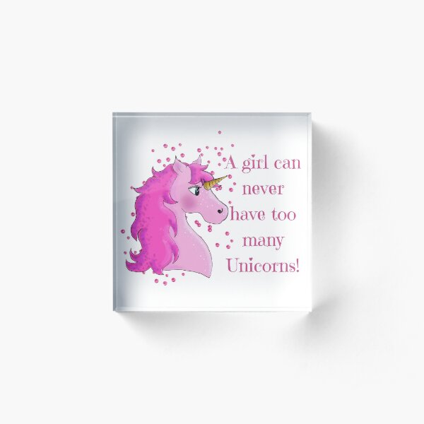 Pink Unicorn Acrylic Block