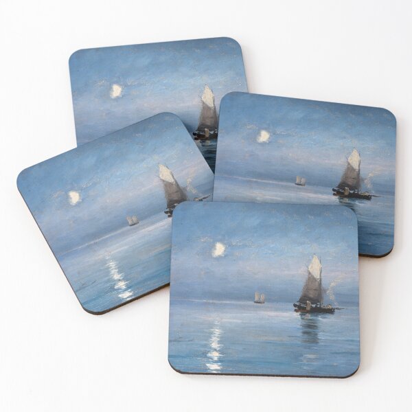 Item preview, Carl Locher - Fishing cutters in the moonlit night designed and sold by vakashop.