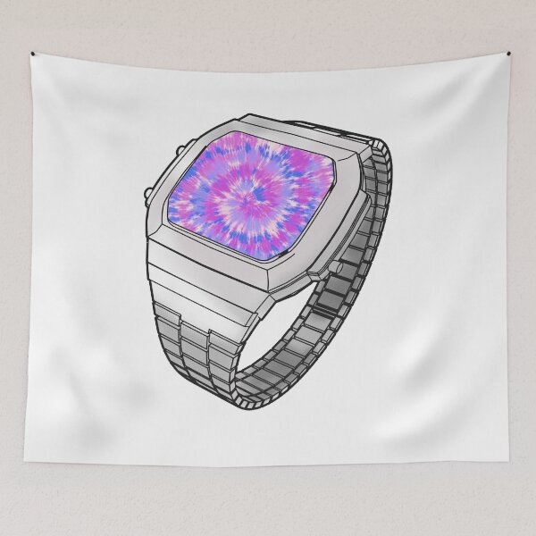 Item preview, Pink and Purple Tie Dye Psychedelic Retro Casio Watch designed and sold by TheTarotShop.