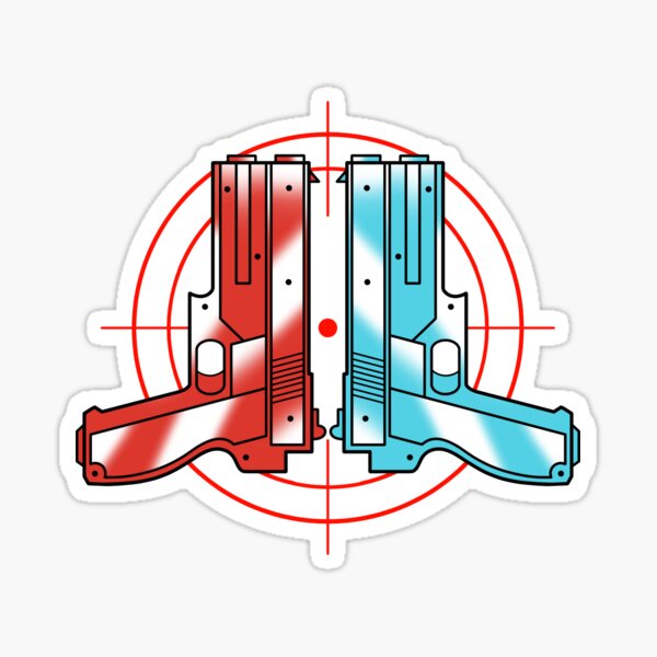 Item preview, Red & Blue Arcade guns designed and sold by Ivy Raine.
