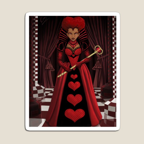 Ebony Queen of Hearts Magnet