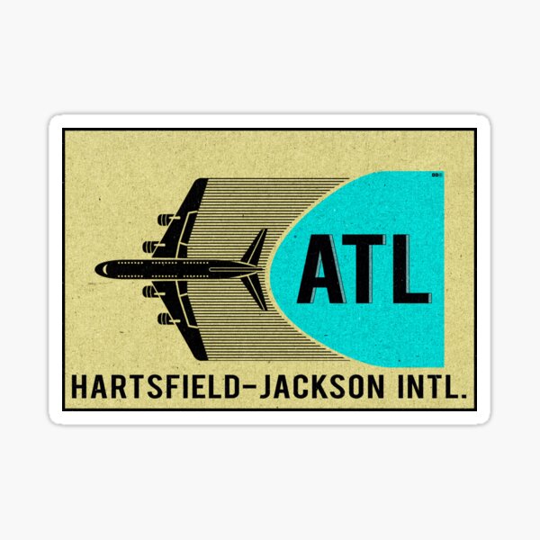 Item preview, ATL Airport Code Atlanta Georgia Hartsfield Jackson International Vintage Style Luggage Laptop designed and sold by DESTINATIONS DECAL.