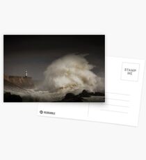 Porthcawl lighthouse and storm Postcards