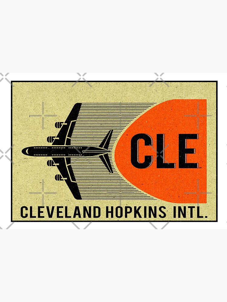CLE Airport Code Cleveland Ohio Hopkins International Vintage Style Luggage Laptop by MyHandmadeSigns