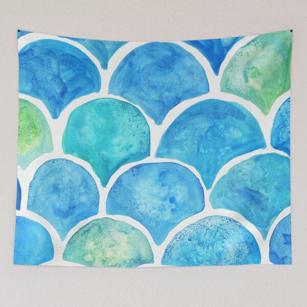 Item preview, Mermaid Scales Turquoise designed and sold by Niina  Niskanen.