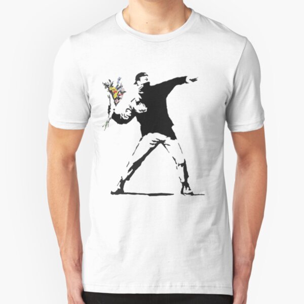 Rage Flower Bomber Stencil Slim Fit T-Shirt