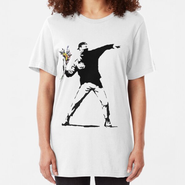 Rage Flower Bomber Stencil Slim Fit T-Shirt
