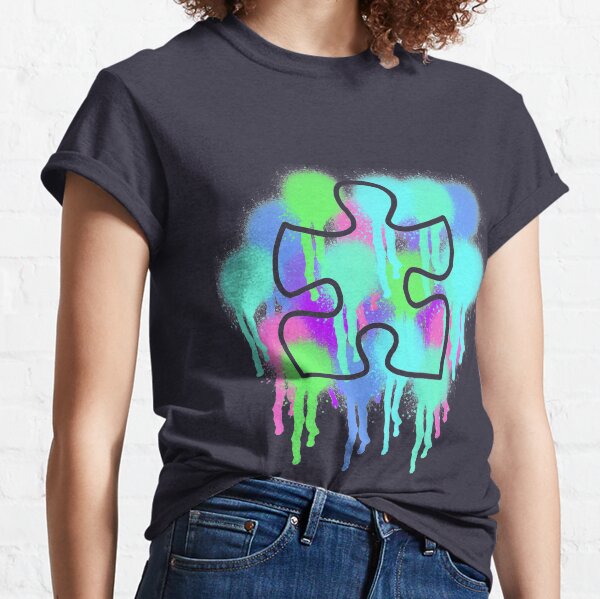 Concienciación sobre el autismo Puzzel Piece Artwork Design Camiseta clásica