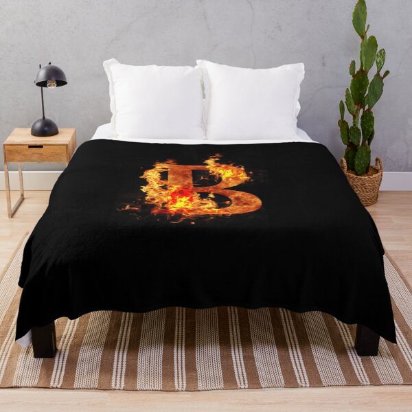 Item preview, Letter B burning in flames of fire designed and sold by Starstacks.