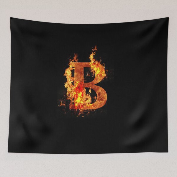 Item preview, Letter B burning in flames of fire designed and sold by Starstacks.