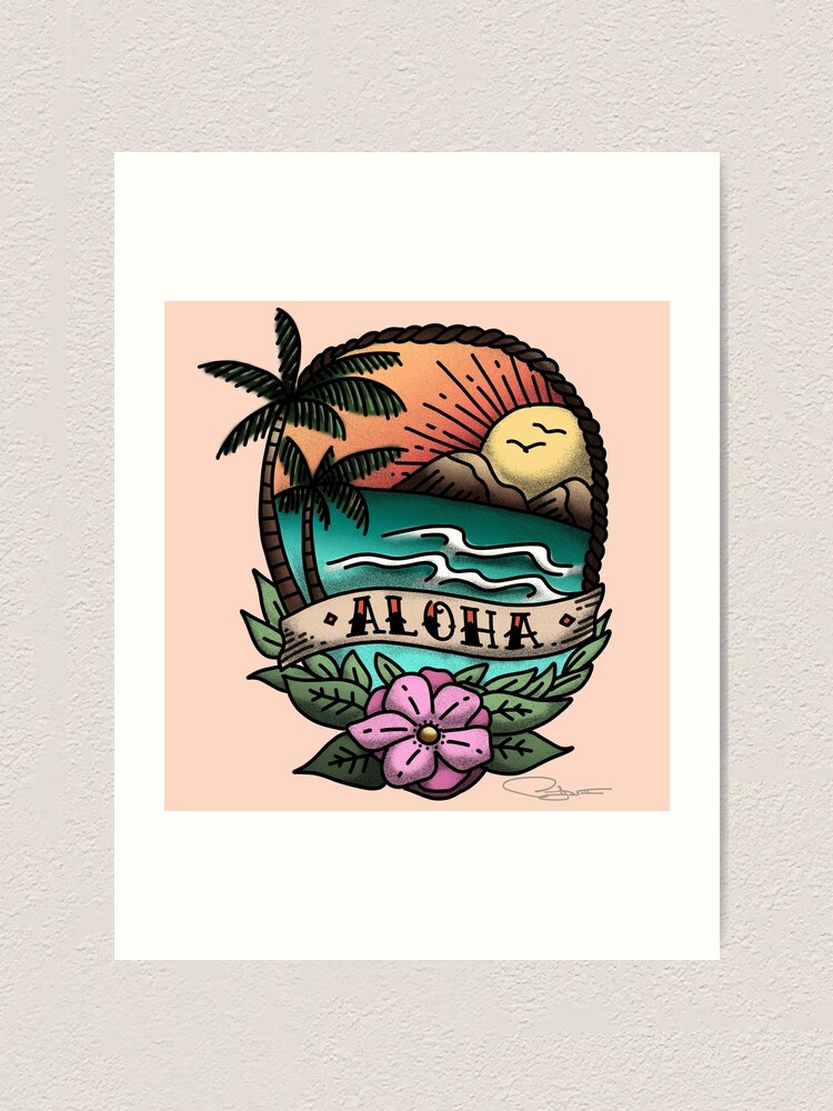 Aloha Temporary Tattoo Sticker - OhMyTat