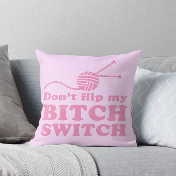 Item preview, Don't Flip my Bitch switch with pink wool designed and sold by jazzydevil.