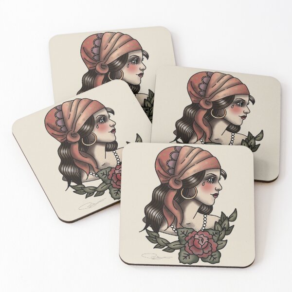 Item preview, Vintage Pirate Girl Tattoo designed and sold by Paul McDonald.