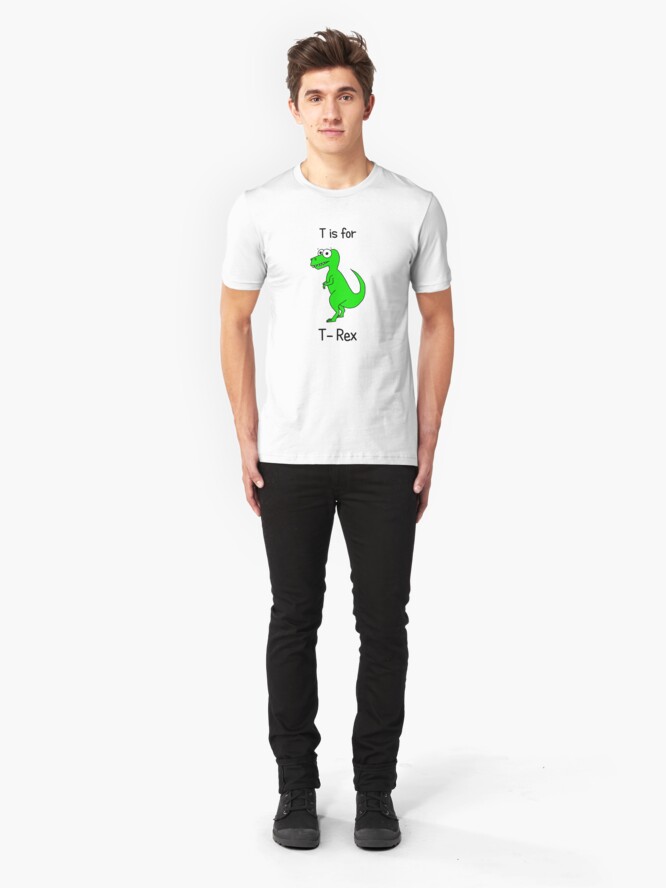 Alternate view of T is for T-Rex Slim Fit T-Shirt