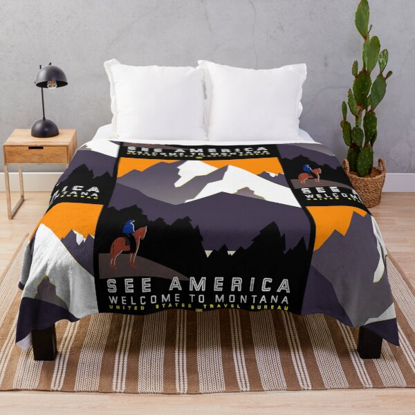 Item preview, montana travel art print poster rocky mountains designed and sold by printzshop.