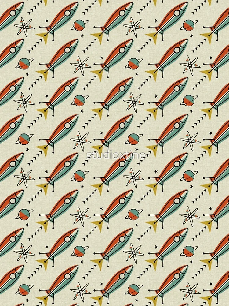Thumbnail 4 of 4, iPhone Case, Retro Color Block Atomic Rockets designed and sold by studioxtine.