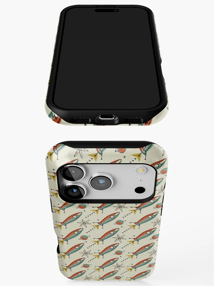 Thumbnail 3 of 4, iPhone Case, Retro Color Block Atomic Rockets designed and sold by studioxtine.