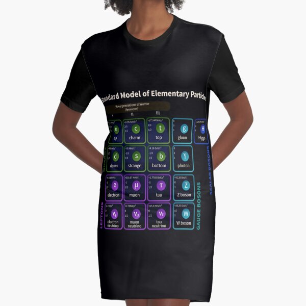 Standard Model Of Elementary Particles #Quarks #Leptons #GaugeBosons #ScalarBosons Bosons Graphic T-Shirt Dress