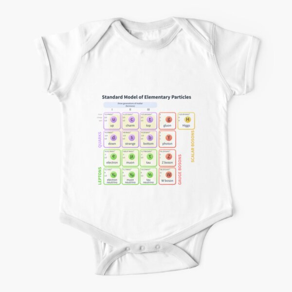 Standard Model Of Elementary Particles #Quarks #Leptons #GaugeBosons #ScalarBosons Bosons Short Sleeve Baby One-Piece