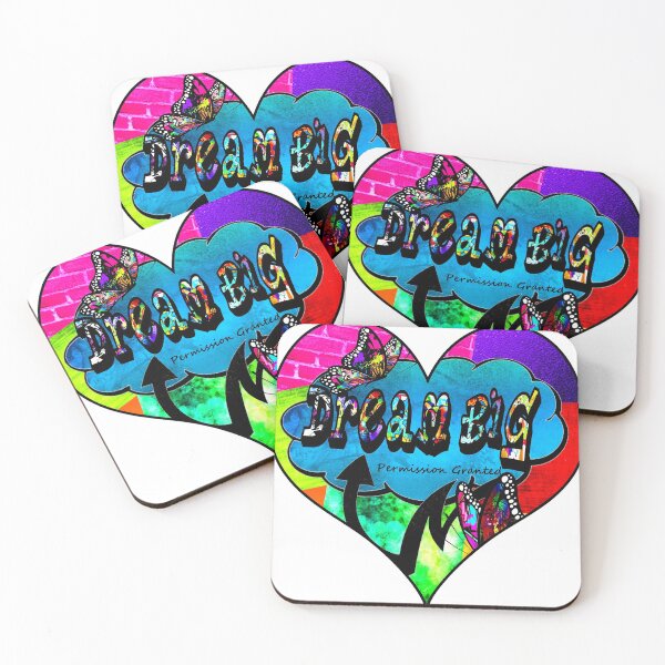 Item preview, Dream big graffiti butterfly inspirational collage heart designed and sold by artbyomega.