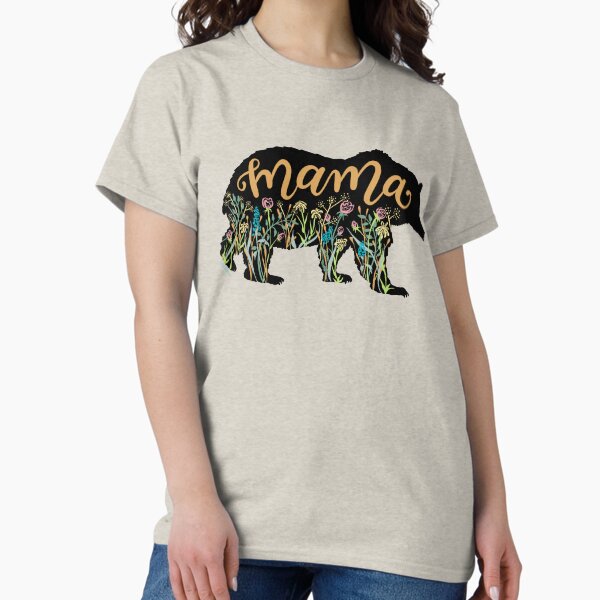 Item preview, Mama Bear with Wildflowers Hand Lettered Illustration designed and sold by DoubleBrush.