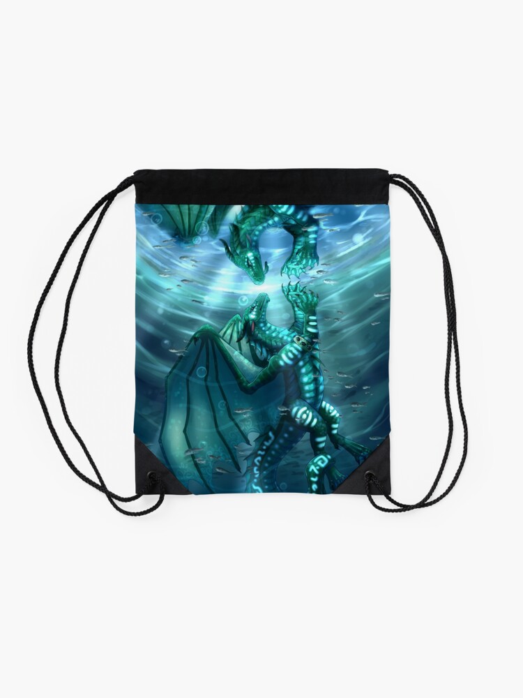 Alternate view of Wings of Fire - Fathom and Turtle Drawstring Bag