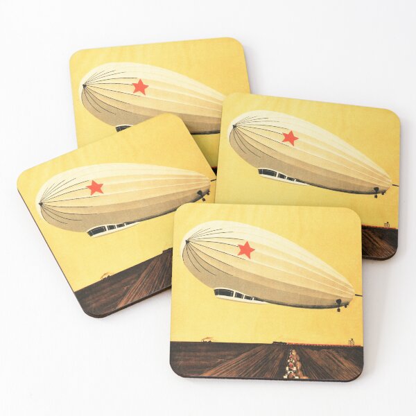 Item preview, Lets Build a Powerful Airship! Zeppelin Vintage Soviet Propaganda designed and sold by retroposters.