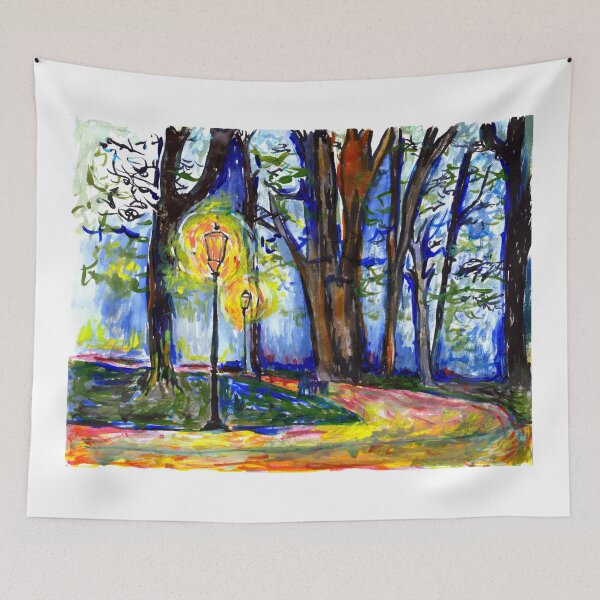 Item preview, abstract night nature painting || night in the park abstract nature painting  designed and sold by KARTICK DUTTA.