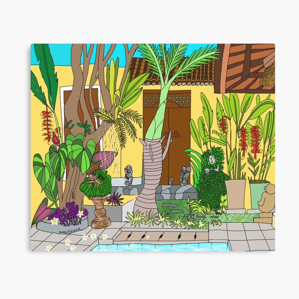 Balinese Garden Beautiful Garden Bali Tropical Flowers Photographic Print By Emmafifield Redbubble
