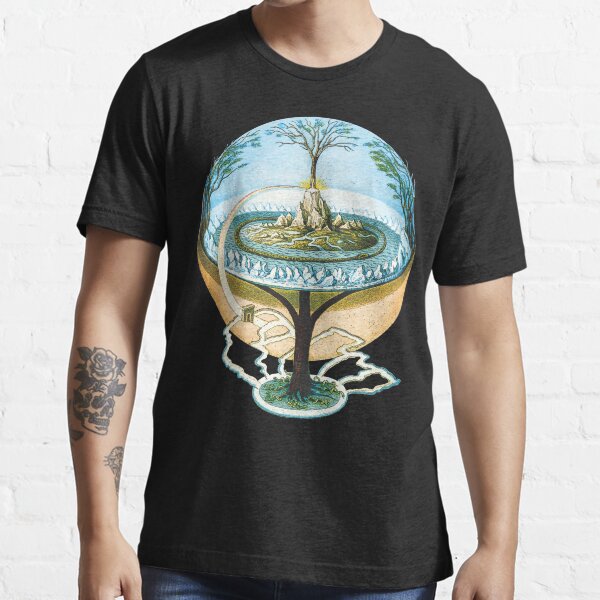 Flat Earth Anceint Norse Cosmology Concept Essential T-Shirt