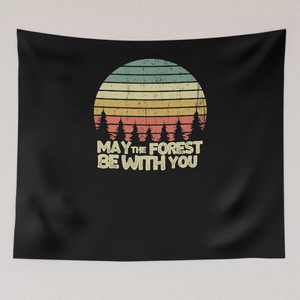 Item preview, Retro Vintage Sunset Camping shirts May The Forest Be With You designed and sold by ETIndustries.