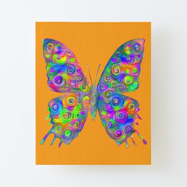 #DeepDream Motley Butterfly Canvas Mounted Print