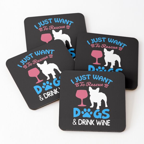 Item preview, I just Want to Rescue Dogs and Drink Wine designed and sold by SavvyTurtle.