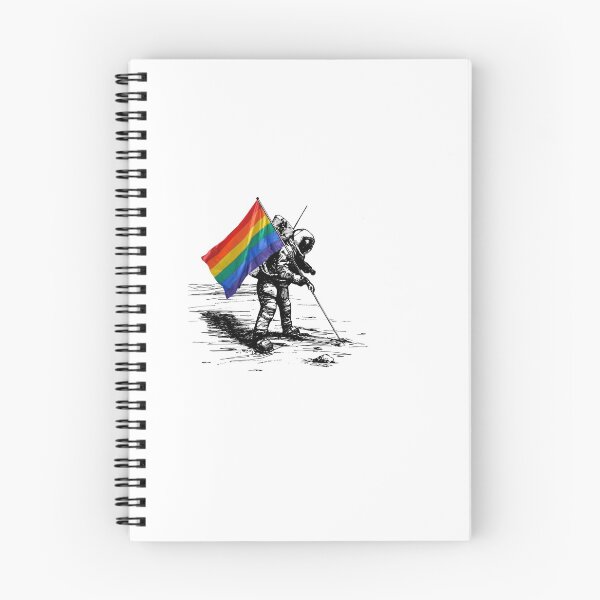 Item preview, Astronaut moon landing rainbow pride flag designed and sold by qlobba.