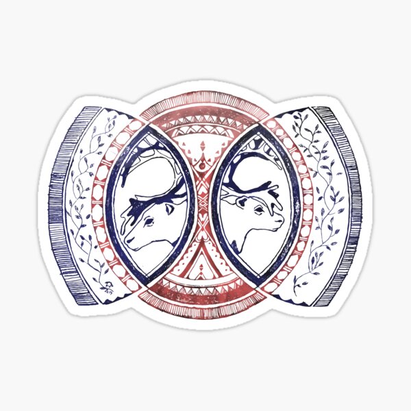 Reindeer stags colour Sticker