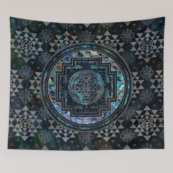 Item preview, Sri Yantra  / Sri Chakra Abalone Shell and Silver designed and sold by k9printart.