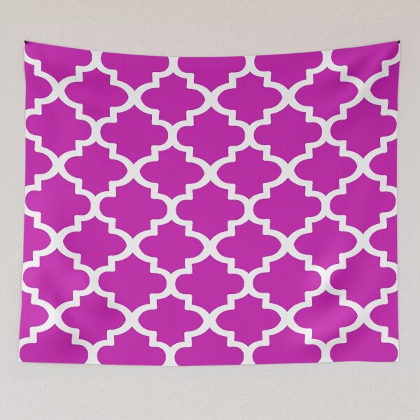 Item preview, Quatrefoil Pattern In White Outline On Pink designed and sold by taiche.