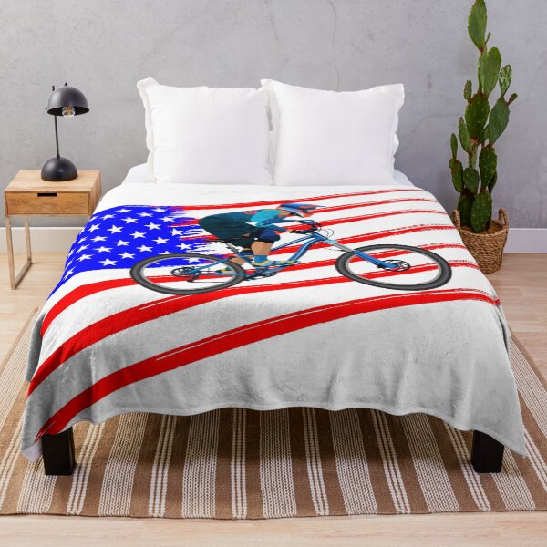 Item preview, The cyclist on the flag of USA designed and sold by Dobrydnev.